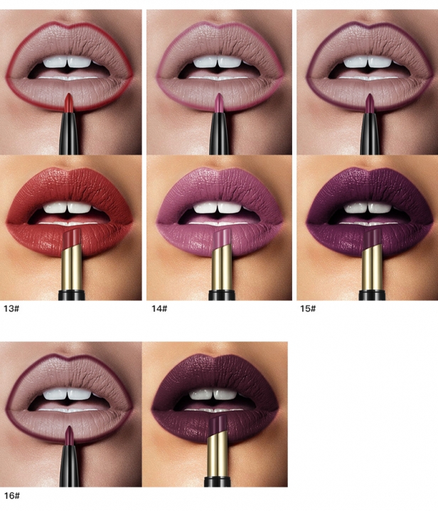 16 Color New Double Ended Sexy Lasting Matte Waterproof Lipliner and Lipstick Pencils