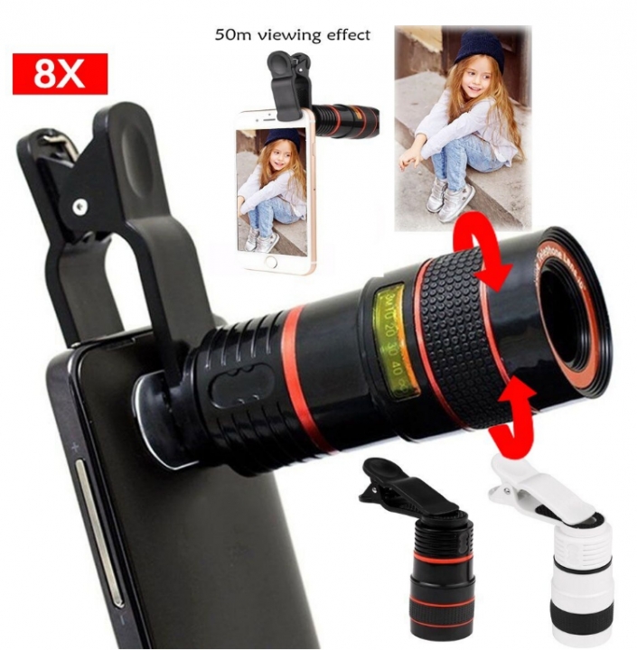 HD360 Optical Clip Telephoto Telescope Camera Lens for Smart Phone,Transform Phone Into A Camera FV