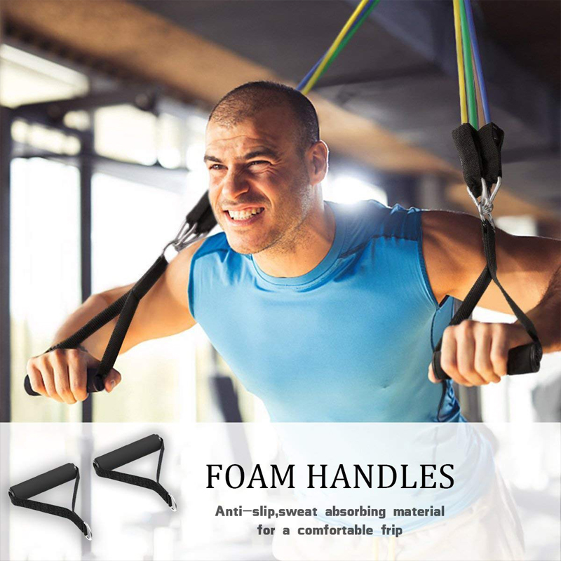 11 PCS Training Resistance Bands Set Fitness Stretch Expander Pull Rope Gym Rubber Workout Equipment