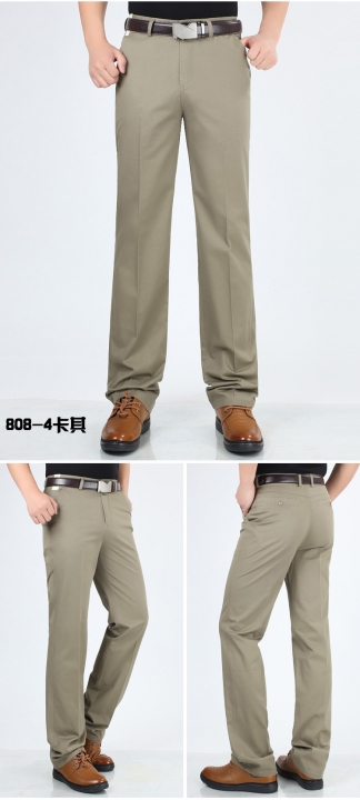style thin men's casual pants high waist cotton men loose straight long suits pants Business leisure