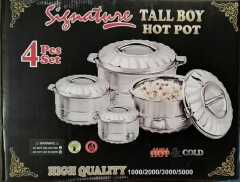 4pcs Signature Hotpots Stainless Steel Tall Boy Hot Pot Serving Dish Serveware Set