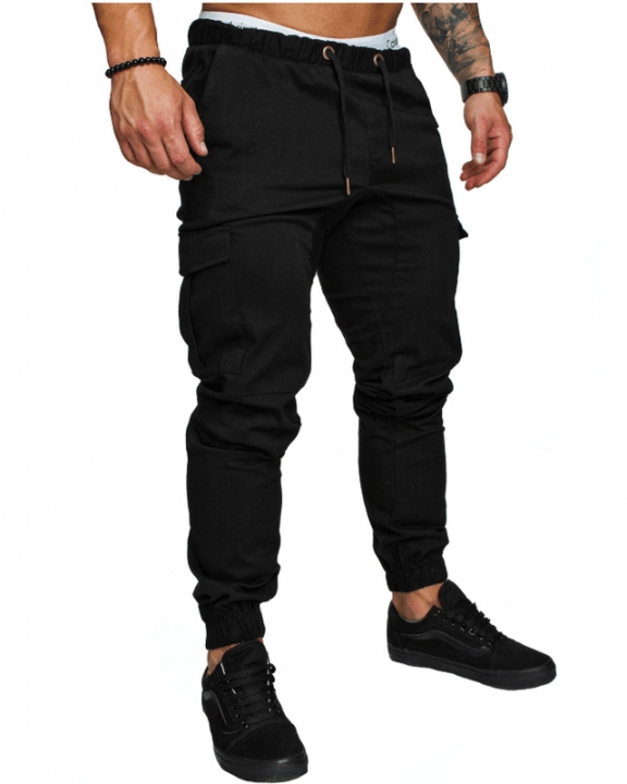 M&amp;J Men Pants Hip Hop Harem Joggers Pants  Male Trousers Joggers Solid Multi-pocket Pants Sweatpants