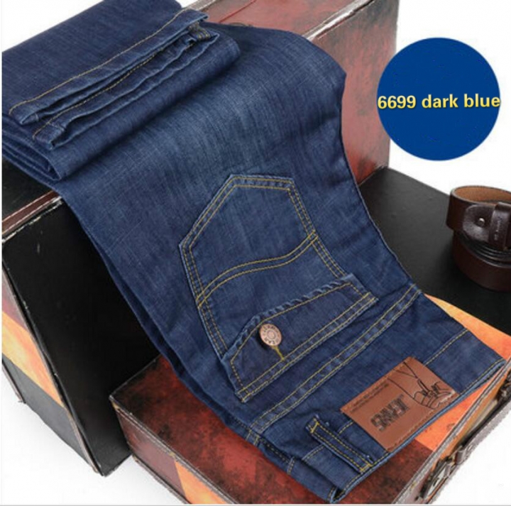 Summer Men's Fashion Breathable Soft Cotton Straight  Jeans Men Slacks Simple Men Pants Trousers