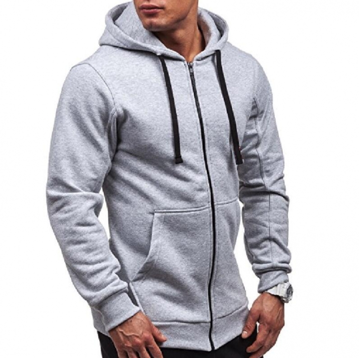 Plus Size Men's Hoodies Tracksuit Drawstring Pocket Sweatshirt Long Sleeve Zip Slim Coat Male Jacket