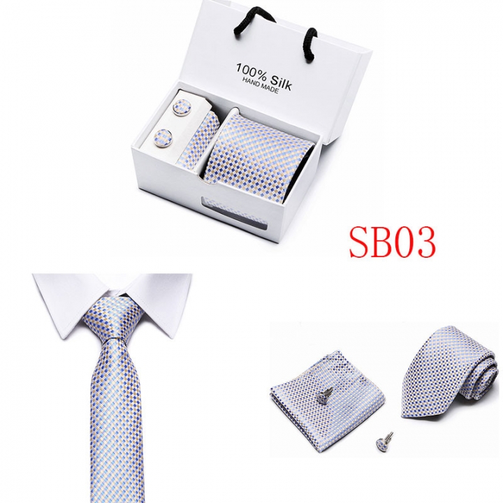 Gift Box 35 Styles Solid Men Ties Fashion Jacquard Woven Silk Neckties For Men Wedding Party Suits