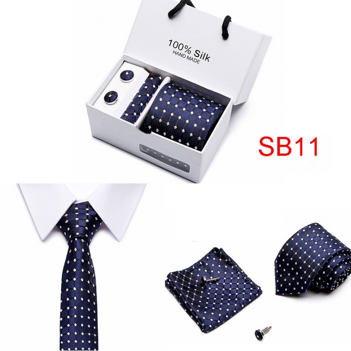Gift Box 35 Styles Solid Men Ties Fashion Jacquard Woven Silk Neckties For Men Wedding Party Suits