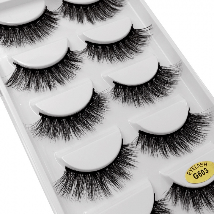 3/5 Pairs Natural False Eyelashes Thick Makeup Real 3D Mink Lashes Soft Eyelash Extension view 9