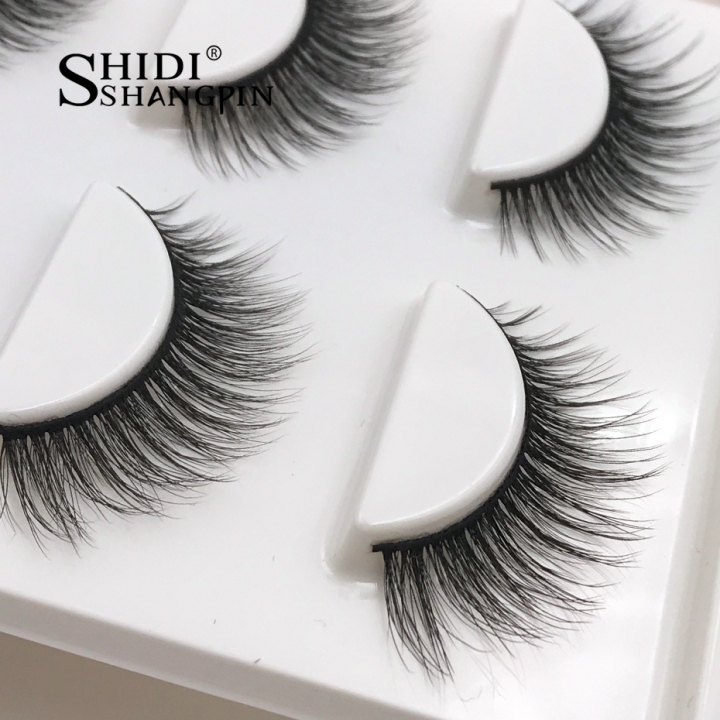 3/5 Pairs Natural False Eyelashes Thick Makeup Real 3D Mink Lashes Soft Eyelash Extension