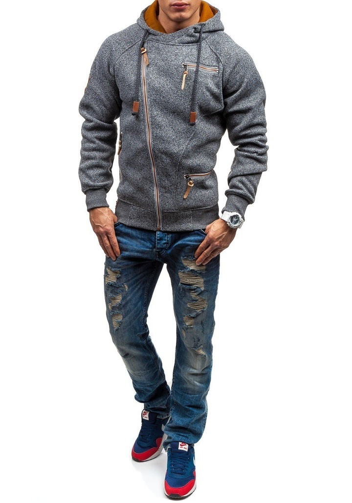M&J Fashion Casual Men Hoodies Sweatshirt Men Hoodie Pullover Zipper Plus Size Blouse Men Coat