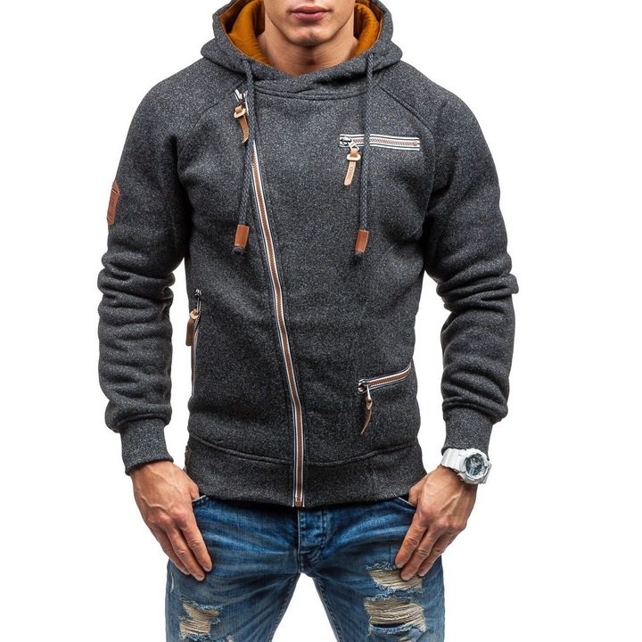 M&J Fashion Casual Men Hoodies Sweatshirt Men Hoodie Pullover Zipper Plus Size Blouse Men Coat