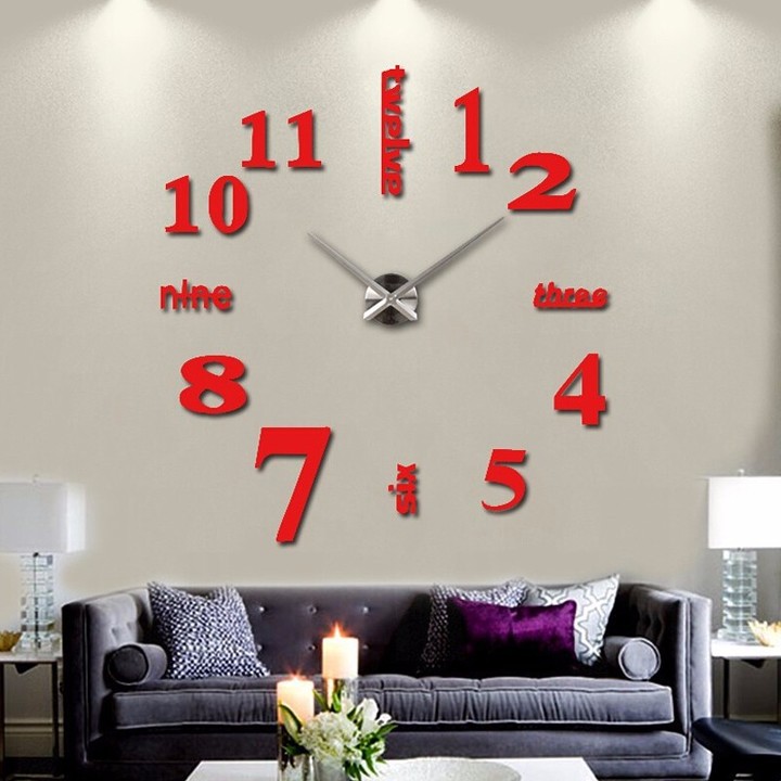M&amp;J New Clock Watch Wall Clocks Horloge 3D Diy Acrylic Mirror Stickers Home Decoration Living Room