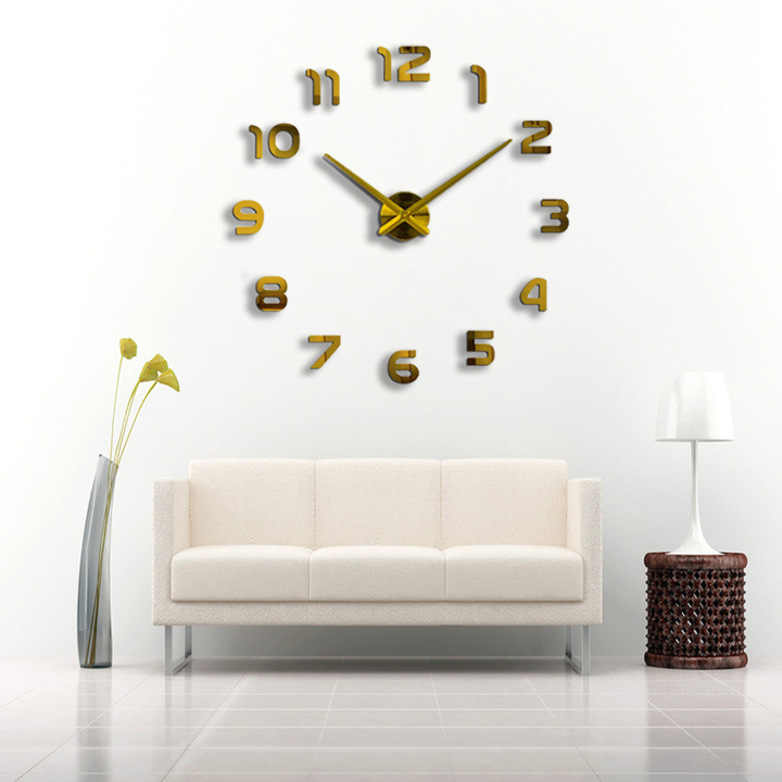 M&amp;J New Clock Watch Wall Clocks Horloge 3D Diy Acrylic Mirror Stickers Home Decoration Living Room