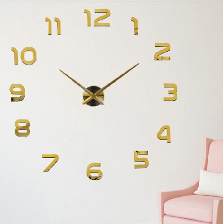 M&amp;J New Clock Watch Wall Clocks Horloge 3D Diy Acrylic Mirror Stickers Home Decoration Living Room