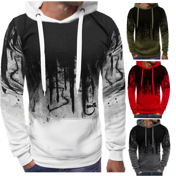 M&amp;J Print Men Hoodies Men Long sleeve Sweatshirts Clothing Fashion Pullovers