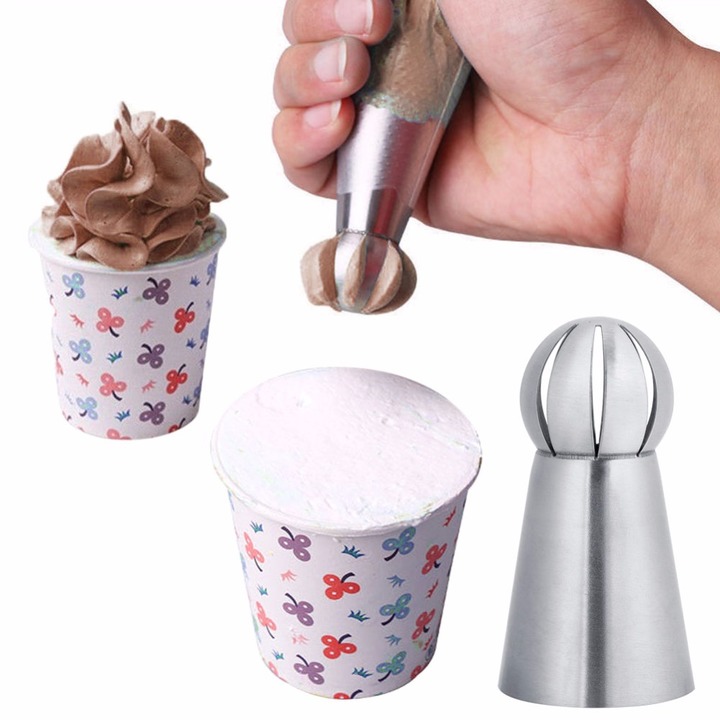 3PCs Cake Icing Nozzles Russian Piping Tips Pastry Cake Decorating Tool Stainless Steel Baking Tool