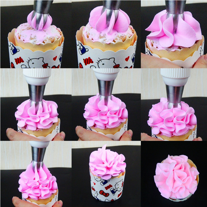 3PCs Cake Icing Nozzles Russian Piping Tips Pastry Cake Decorating Tool Stainless Steel Baking Tool