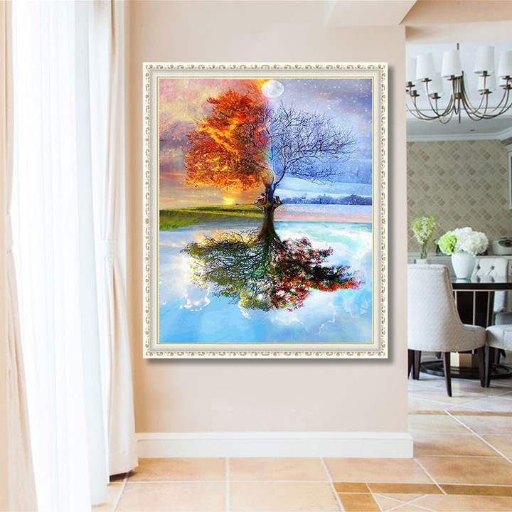 Full DIY 5D Diamond Painting Seasons Tree Cross Stitch Diamond Embroidery Patterns Diamond