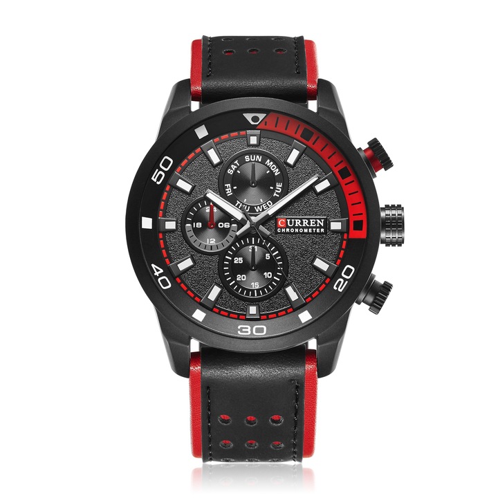 CURREN Top New Fashion Quartz Wrist Watch Men Leather Strap Round Quartz Watches