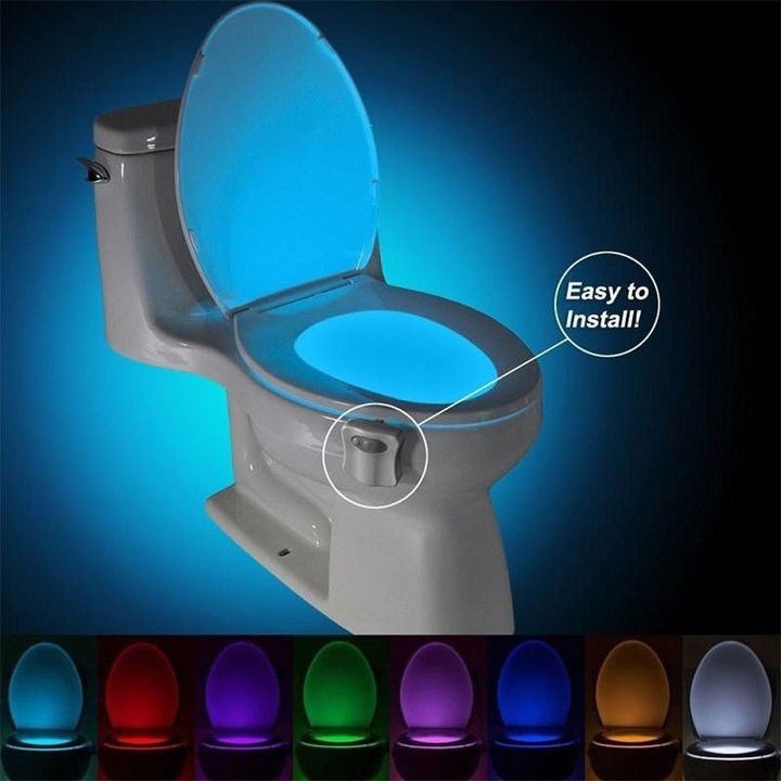 Smart PIR Motion Sensor Toilet Seat Night Light 8 Colors Waterproof Toilet Bowl LED  Lamp