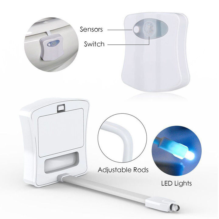 Smart PIR Motion Sensor Toilet Seat Night Light 8 Colors Waterproof Toilet Bowl LED  Lamp