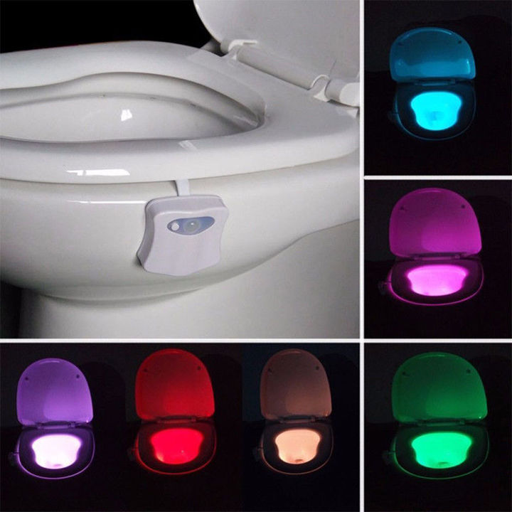 Smart PIR Motion Sensor Toilet Seat Night Light 8 Colors Waterproof Toilet Bowl LED  Lamp