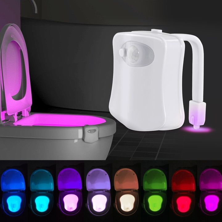 Smart PIR Motion Sensor Toilet Seat Night Light 8 Colors Waterproof Toilet Bowl LED  Lamp