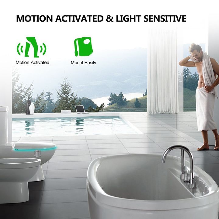 Smart PIR Motion Sensor Toilet Seat Night Light 8 Colors Waterproof Toilet Bowl LED  Lamp