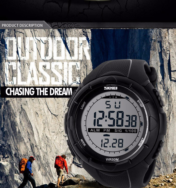 SKMEI Men Climbing Sports Digital Wristwatches Military Watches Shock Resistant Waterproof Watch