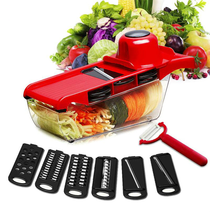 Vegetable Cutter With Steel Blade Slicer Potato Peeler Carrot Cheese Grater Slicer Kitchen Tools