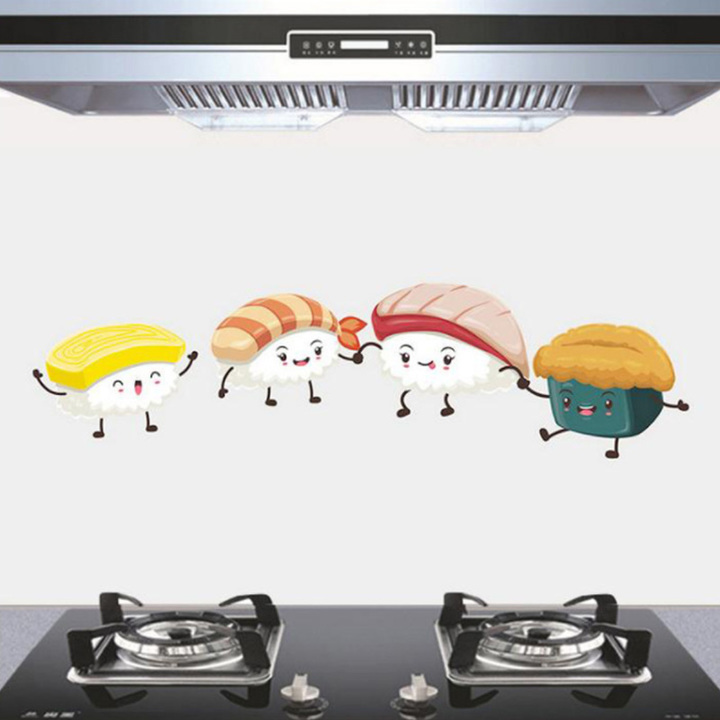 Oil Proof Wallpaper Paste Kitchen Accessories Foil Fumes Heat Resistant Wall Stickers Home Decor