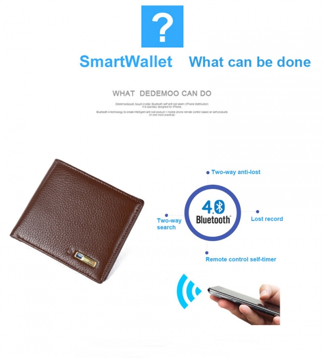 Smart Wallet Men Genuine Leather High Quality Anti Lost Intelligent Bluetooth Purse Valentine Gift