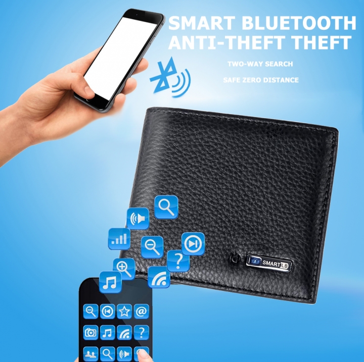 Smart Wallet Men Genuine Leather High Quality Anti Lost Intelligent Bluetooth Purse Valentine Gift