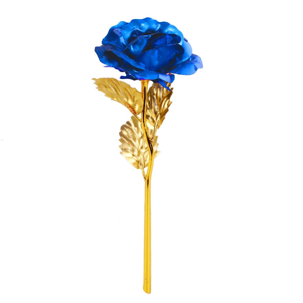 24K Foil Plated Rose Gold Rose Wedding Decor Valentine's Day Gift Lover's Artificial Home Decor