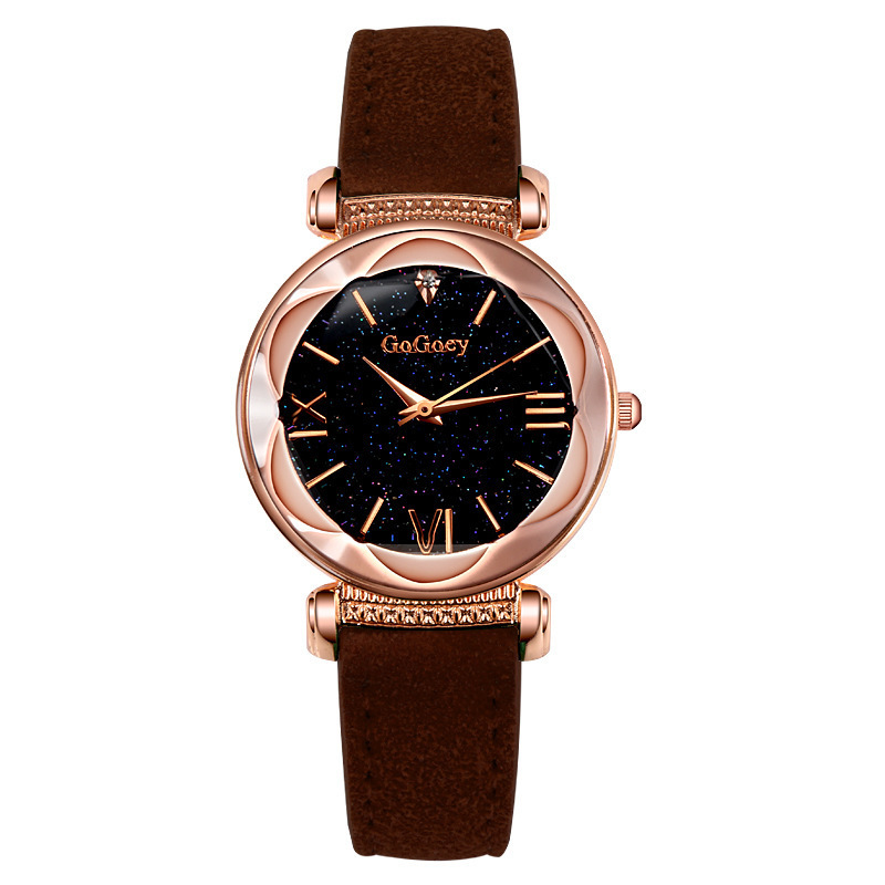 New Fashion Gogoey Brand Rose Gold Leather Watches Women Ladies Casual Dress Quartz Wristwatch