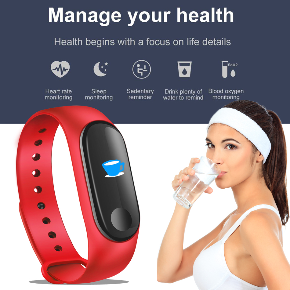 Color Screen Smart Watch Sport Fitness Bracelet Waterproof Blood Pressure Activity Tracker Watches