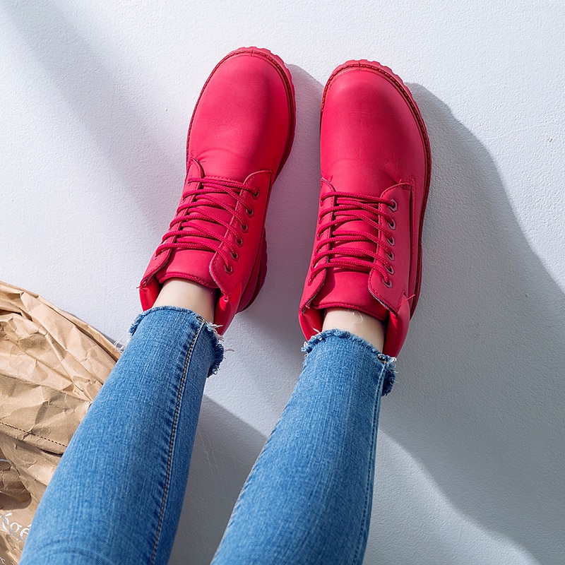 Hot New Shoes Women Flat Heel Boots Fashion Warm Women Boots Brand Women Ankle Boots