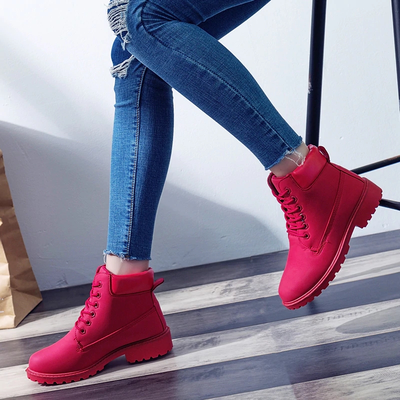 Hot New Shoes Women Flat Heel Boots Fashion Warm Women Boots Brand Women Ankle Boots