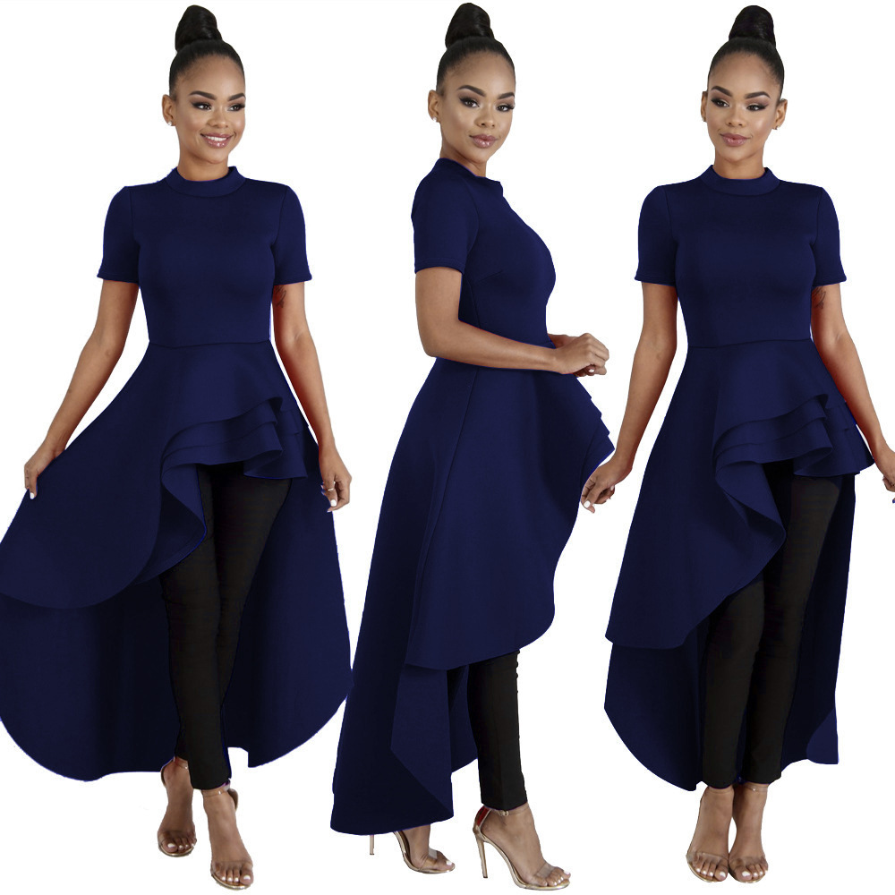 M&amp;J New Women Vintage Elegant Dresses Short Sleeve Tailed Dress Cocktail Party Dresses Ladies
