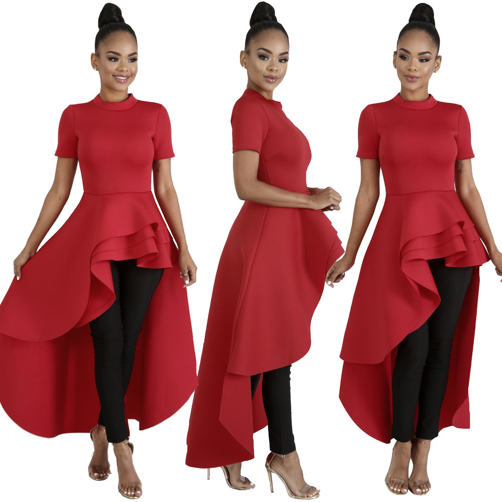 M&amp;J New Women Vintage Elegant Dresses Short Sleeve Tailed Dress Cocktail Party Dresses Ladies