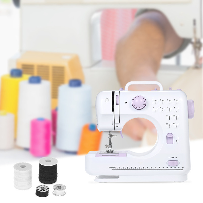 12 Stitches Sewing Machine Multifunction Double Thread Speed Free-Arm Crafting Mending Machine