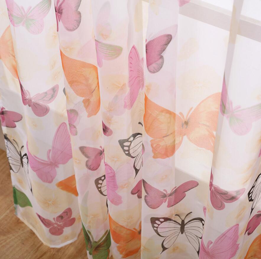 Romantic Butterfly Print Window Curtains Room Divider For Living Room Bedroom Home Decor
