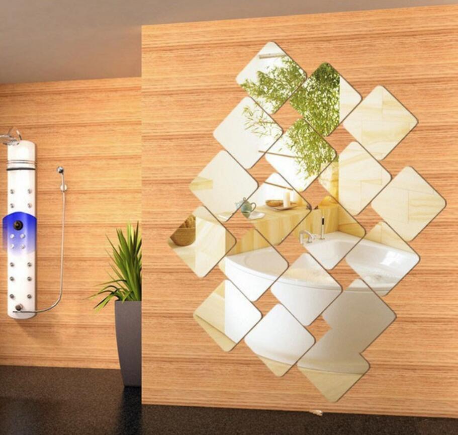6PCS 3D Mirror Square Vinyl Removable Wall Sticker Decal Home Decor Art DIY Wall Stickers