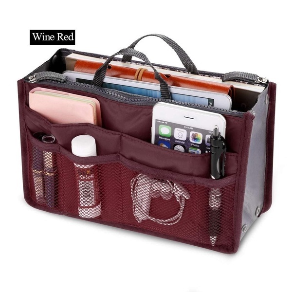 Organizer Insert Bag Women Nylon Travel Organizer Handbag Large Liner Lady Makeup Cosmetic Bags