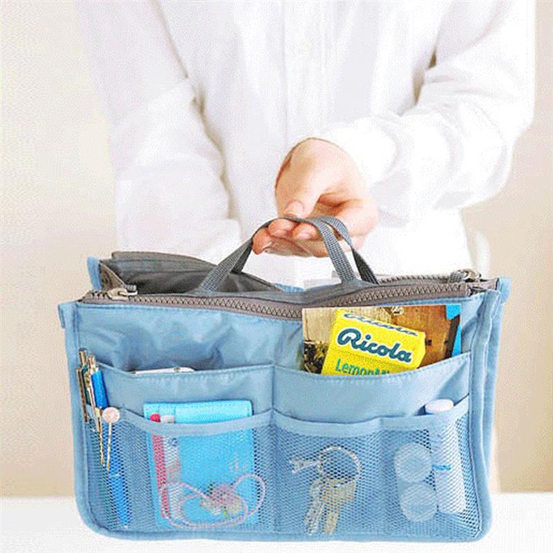 Organizer Insert Bag Women Nylon Travel Organizer Handbag Large Liner Lady Makeup Cosmetic Bags