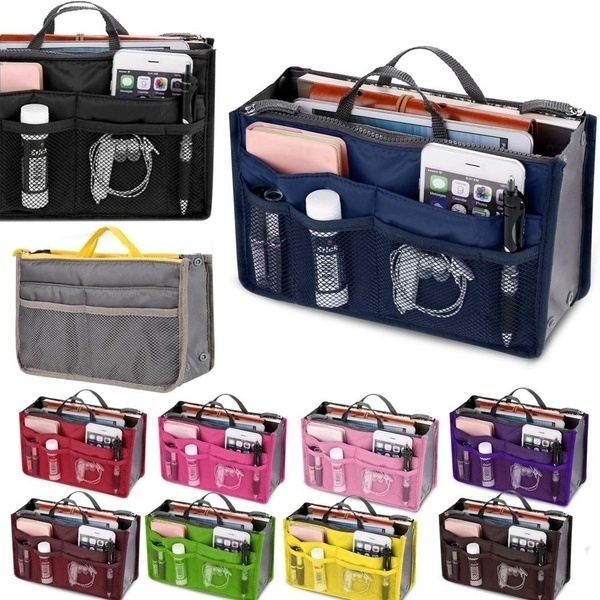 Organizer Insert Bag Women Nylon Travel Organizer Handbag Large Liner Lady Makeup Cosmetic Bags