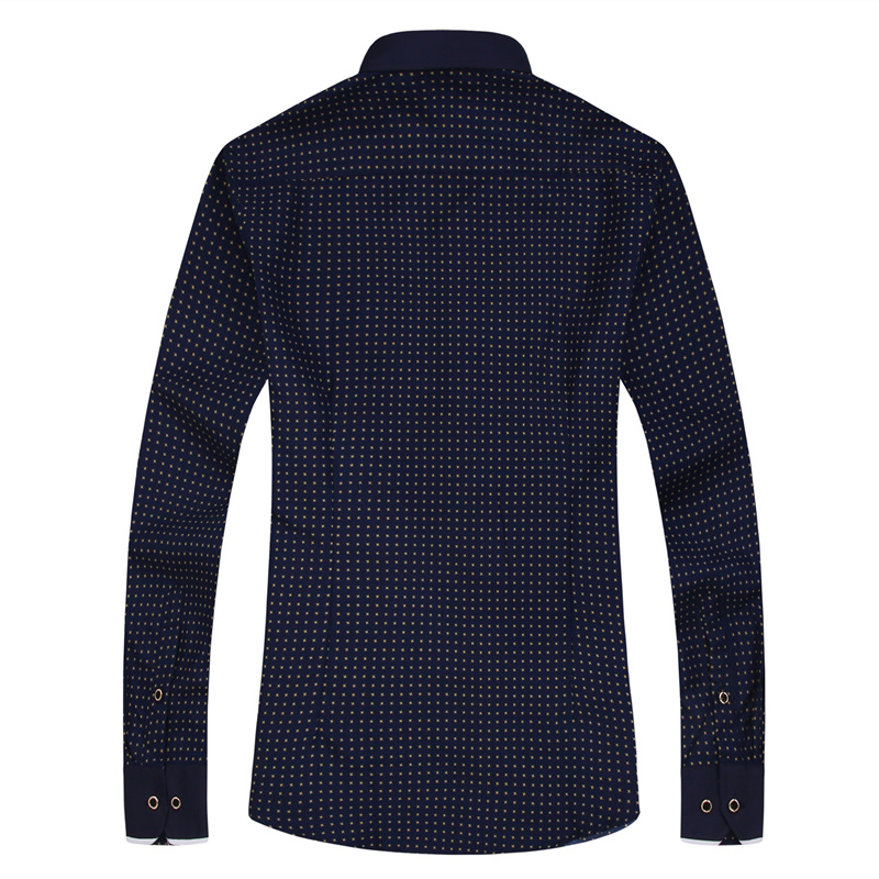 Men Fashion Long Sleeve Printed Shirts Slim Fit Male Social Business Dress Shirt Brand Men Clothing