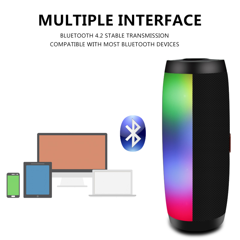 Wireless Bluetooth Speakers LED Boom Box Outdoor Bass Subwoofer Sound Box Support TF USB Subwoffer