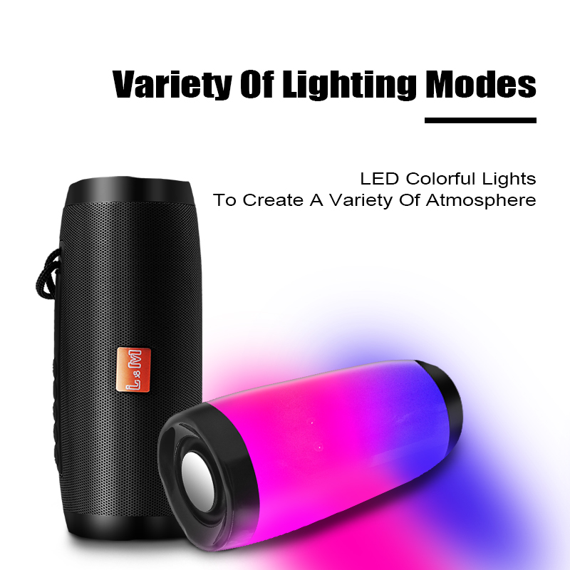 Wireless Bluetooth Speakers LED Boom Box Outdoor Bass Subwoofer Sound Box Support TF USB Subwoffer