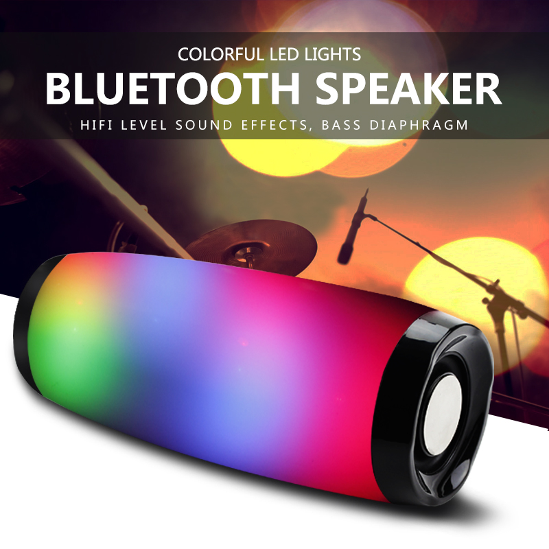 Wireless Bluetooth Speakers LED Boom Box Outdoor Bass Subwoofer Sound Box Support TF USB Subwoffer