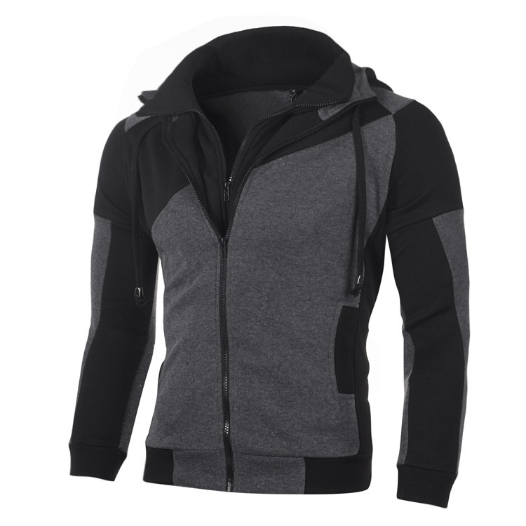Men Sports Casual Wear Zipper Fashion Hoodies Fleece Jacket Fall Sweatshirts Coats